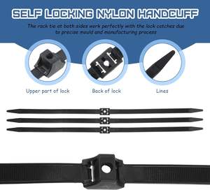 Hoge Sterkte Zelfsluitende Plastic Nylon Dubbele Ritssluiting Handboeien Te Koop Kabelbinders - Product Image 4