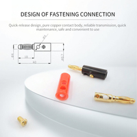 Connecteurs banane pour haut-parleurs HiFi 4 mm - Type à vis ouverte, sans soudure, bornes à sertir plaquées or, connecteurs pour câbles de haut-parleurs