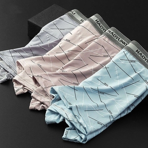 Set di 4 Slip da <span class=keywords><strong>Uomo</strong></span> Taglia Grande L-4XL, <span class=keywords><strong>Boxer</strong></span> Senza Cuciture alla Moda, Mutande Stampate Traspiranti - Product Image 6