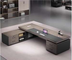 Mesa de oficina de lujo de madera y <span class=keywords><strong>diseño</strong></span> de sillas Juego de <span class=keywords><strong>escritorio</strong></span> de oficina ejecutiva Gerente Muebles de oficina Muebles comerciales <span class=keywords><strong>escritorio</strong></span> de trabajo - Product Image 5