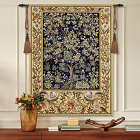 Tapisserie murale rectangulaire en jacquard de fil teint, motif paysager tissé à la machine, lavable en machine, style Gabbeh Aubusson, pour AliExpress