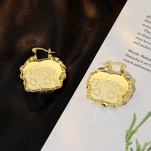 Nuovi <span class=keywords><strong>Orecchini</strong></span> Personalizzati con Personaggio Femminile Carino 30mm, Placcati in Oro, <span class=keywords><strong>Acciaio</strong></span> Inossidabile, Gioielli alla Moda per Donna, Regalo - Product Image 2