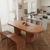 Table de salle à manger pliante en bois extensible pour intérieur, idéale pour la maison, les cafés et les restaurants - Meilleure vente