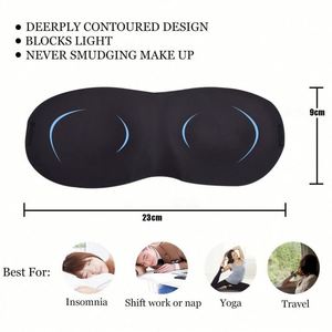 Masque de sommeil 3D stéréo occultant noir unisexe, portable pour le voyage, avec logo personnalisé, vente en gros - Product Image 3