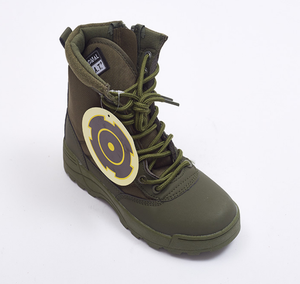 Bottes de combat légères en cuir véritable suédé Parashot vert olive, beige désert et kaki TSB09 pour hommes – Chaussures de jungle - Product Image 4