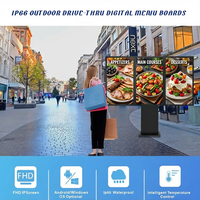 Sistema de Menú Digital en la Nube para Restaurantes Drive-Thru con Gestión Remota de Contenido, Pantalla LCD Resistente a la Intemperie para Múltiples Ubicaciones
