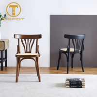 Chaise de salle à manger en bois massif à dossier haut, siège ergonomique en rotin ondulé, chaise en bois, mobilier moderne pour la maison, le bureau, le restaurant, le café