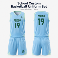 Ensemble d'uniformes de basketball personnalisés haut de gamme pour écoles – Maillot et short respirants sublimés DryFit – Tailles mixtes jeunes et adultes – Vente en gros à faible MOQ