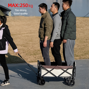 Chariot pliable à grande capacité 500 lb, robuste, 4 roues, acier inoxydable, marque Bronco, chariot de magasinage, de stockage, industriel, OEM - Product Image 2