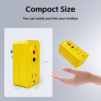 EP GFCI Adaptörü G20AA-5-15P 15 AMP 125V Topraklanmış 3 Pinli Tekli Priz İç Mekan Kullanımı İçin Manuel Sıfırlamalı Sarı Renkli 1'li Paket