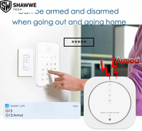 Système d'alarme domestique sans fil avec clavier de contrôle à distance, armement/désarmement, Tuya Wifi 4G double réseau, kit d'alarme de sécurité