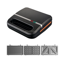 Appareil de cuisine Aifa 3 en 1 : gaufrier, presse à panini et grille-pain, 850 W, plaques amovibles antiadhésives