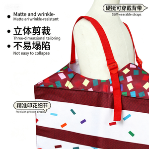 Costume d'Halloween pour enfants en forme de tranche de gâteau d'anniversaire, tenue tunique de fête imprimée gâteau, vêtements de jeu de rôle sur le thème alimentaire - Product Image 2