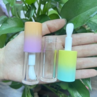 Nouveaux Tubes de Brillant à Lèvres en Plastique Dégradé Populaires 2025, 4ml et 6ml, Grande Capacité Rose avec Grande Brosse et Sérigraphie