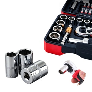 Juego de herramientas de trinquete de 45 piezas con mango de 1/4 pulgada, kit de puntas de destornillador y vasos, juego de puntas PH/PZ SL/T/H, acero CR-V, herramienta manual de reparación - Product Image 5