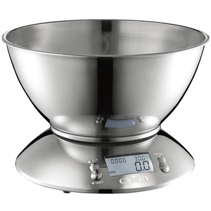Balance de cuisine électronique numérique en acier inoxydable EK4150, capacité 5 kg, alimentée par piles, avec plateau pour la mesure du poids EK4150 - Product Image 1