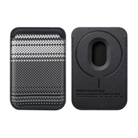 Étui pour téléphone portable Apple compatible avec MagSafe, porte-cartes magnétique à coutures rayées, Kevlar, porte-cartes magnétique puissant