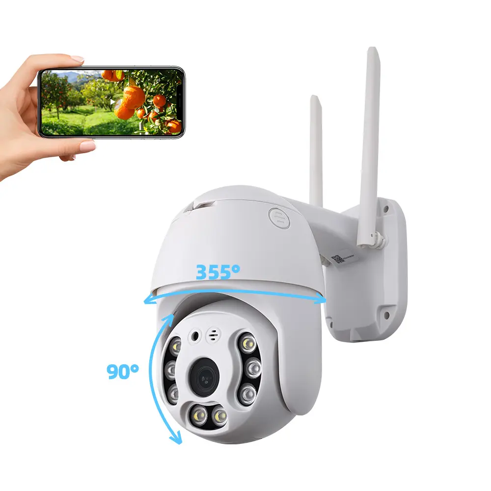 Outdoor Security cctv Two Way Audio Color Night Vision 360 View Wireless PTZ Camera 1080P HD 3MP Tuya Speed Dome Camera