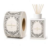 Étiquette personnalisée en rouleau pour bouteille d'aromathérapie, autocollante, imperméable, avec estampage doré vintage en PET pour diffuseur d'huiles essentielles