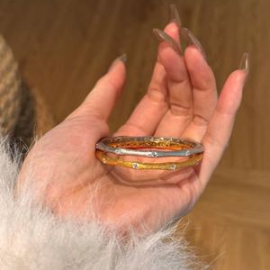 Dylam Luxury Top Jewelry S925 <b>Silver</b> Rhodium 22K Gold Plated 5A Zirconia Bamboo Joint <b>Bracelets</b> <b>Bangle</b> for Women Dress up - Product Image 2