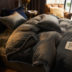 Lait polaire graisse <span class=keywords><strong>couette</strong></span> lavable <span class=keywords><strong>couette</strong></span> intérieure + <span class=keywords><strong>housse</strong></span> 2 pièces/ensemble maison chaud hiver épaissir lin velours 2 pièces/ensemble remplissage <span class=keywords><strong>couette</strong></span> ensemble - Product Image 1