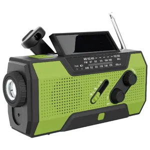 Emergency Crank Weather Radio, 5000mAh Solar Hand Crank Portable AM/FM/NOAA Radio with 3 Mode Flashlight &Reading Lamp for Home