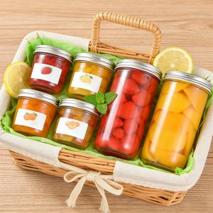 Custom 4oz 8oz 100ml 1000ml <b>Food</b> Snack Spice Wide Mouth Reusable <b>Container</b> Clear Empty <b>Glass</b> Storage Jar with Aluminum Screw Lid - Product Image 2