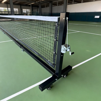 Red de Pickleball con Estructura de Postes con Ruedas, de Instalación Rápida, Personalizable, Duradera, de Tubo Galvanizado, para Interiores y Exteriores