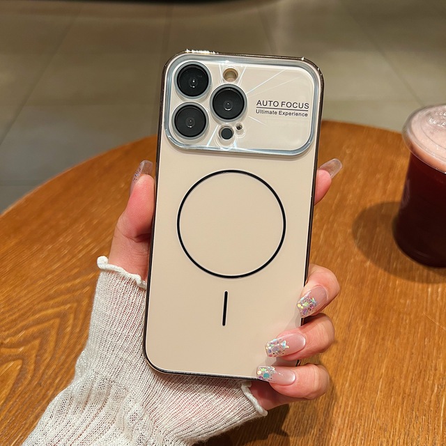New Design Electroplate TPU+PC Wireless Charging Magnetic Ring Shockproof Anti-Fingerprint Protective Case for iphone 17