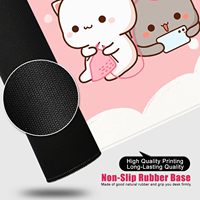 Tapis de souris gaming rose personnalisé grand format, tapis de bureau chat XXL, tapis de souris mignon, accessoires de bureau, tapis de clavier Kawaii