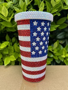 20 colores 17oz Acero inoxidable brillo verde Cristal Diamantes de imitación vasos mujeres Bling grandes diamantes de imitación <span class=keywords><strong>tazas</strong></span> de café con tapas - Product Image 2