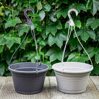 Ventes en gros de grands pots de fleurs blancs d'extérieur de 25 cm, panier à plantes, orchidée, pot de fleurs en résine PP suspendu pour l'intérieur