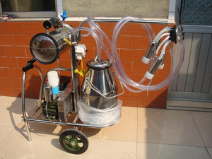 Máquina de Ordeño de Vacas con Aspiradora de un Solo Cubo, Eléctrica, de Acero Inoxidable, Portátil, para Granjas Lecheras, con Pulsador - Product Image 4