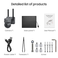Caméra de chasse extérieure ST-517C 3MP 4G WiFi solaire, mini caméra de sécurité PTZ avec capteur CMOS 2K, vision nocturne IP66 et détection PIR