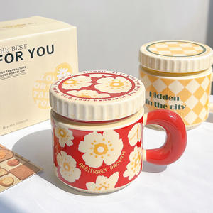 Offre Spéciale – Tasse Vintage Créative en Porcelaine et Céramique, Design Élégant, avec Couvercle, 400 ml, Écologique, Logo Personnalisable, Idéale pour les Fêtes - Product Image 4