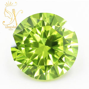 Toptan 12.0mm 3.0mm 5A + Apple yeşil renk CZ taşlar sentetik elmas taşlar gevşek CZ taş yuvarlak kesim kübik zirkonya - Product Image 1