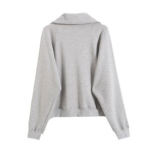 Chándal TKAN639 personalizado de mujer Vintage Pull-Over de fabricantes de ropa chándal de lana estética con logotipo frontal tejido - Product Image 3