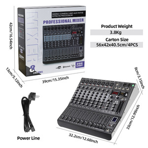 Console de mixage audio professionnelle 256 DSP 8 canaux et processeur d'effets AUX FX Paths avec mélangeur de lecteur <span class=keywords><strong>MP3</strong></span> Bluetooth EQ 3 bandes - Product Image 5