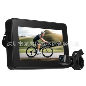 Rétroviseur de vélo avec caméra grand angle 110 degrés pour VTT, fixation sur guidon, écran en verre ABS noir - Product Image 1