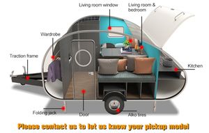 Wecare Cute Small-Sized Factory-Personnalisé Rose Caravan Trailer Fits Two People Offroad caravan Teardrop Camper Trailers - Product Image 5