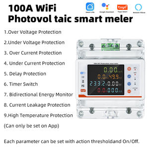 RMshebei <span class=keywords><strong>Disjoncteur</strong></span> Intelligent WiFi Tuya 100A MCB Multifonction <span class=keywords><strong>Compteur</strong></span> Électrique 4P MCB LCD 220V Capacité de Coupure 6kA - Product Image 2