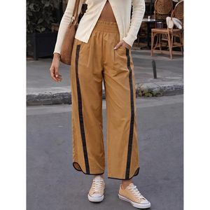 Pantalon de survêtement ample pour femme, taille élastique, couleur contrastante, coupe décontractée, style Y2K, mode automne - Product Image 2