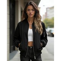 Blouson bomber respirant pour femme FOXA, fermeture éclair, avec poches, pour le printemps et l'automne, tailles S à XXL