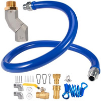 Kit de raccordement de tuyau de gaz commercial en laiton de 48 pouces pour restaurant, avec raccord rapide de 3/4 pouce, lisse, résistant à la corrosion et flexible