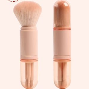 Ensemble de pinceaux de maquillage miniatures 4-en-1 portables, poils synthétiques, blush, fard à paupières, lèvres, anticernes, pour les voyages - Product Image 3