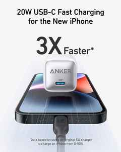 อะแดปเตอร์ Anker Block 20W (Nano Pro) PIQ 3.0 ขนาดกะทัดรัด สำหรับโทรศัพท์มือถือรุ่น 17 16 15 A2637 รองรับการชาร์จเร็ว 20W สำหรับ A2637 A - Product Image 3