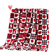 Usine avion peluche flanelle couvertures écologique tricoté Polyester canapé cadeau épais coloré coeur impression nordique hiver roi