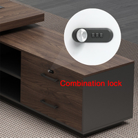 Bureau de direction moderne de luxe avec armoire latérale - Table de PDG haut de gamme pour grand espace de travail