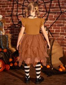 <span class=keywords><strong>Vestido</strong></span> de Tul para Niña Pequeña Arshiner, <span class=keywords><strong>Vestido</strong></span> Formal de Princesa <span class=keywords><strong>con</strong></span> Estampado de Volantes Irregulares para Fiesta de Cumpleaños - Product Image 6