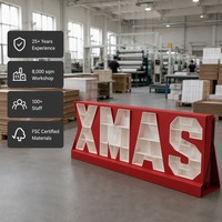 Boîte cadeau de Noël rouge avec compartiments pour lettres et chocolats, finition mate, vente en gros, directement de l'usine pour la vente au détail